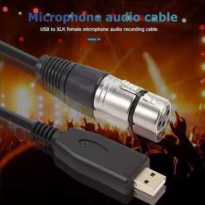 USB Microphone Cable USB Male To 3-Pin XLR Female Audio Cable Adapter Converter • £8.30