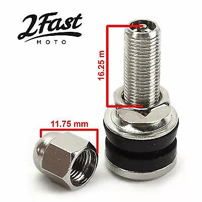 Chrome Tubeless Straight Valve Stem  Motorcycle Custom Street Sport Bike 151402 • $10.86