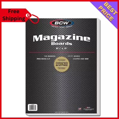 BCW Magazine Backing Boards Case Of 100 24 Pt Acid Free Long Term Storage • $34.99
