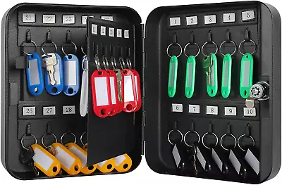 30 Key Cabinet Wall MountLocking Key Organizer Key Storage Lock Box With Key Loc • $22.21