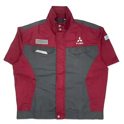 Retro JDM Japan Mitsubishi Motors Fuso Short Sleeve Staff Jacket Red • $65.95