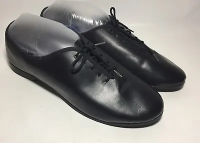 NEW Freed Of London Men Jazz Dance Leather Shoes Flat Rubber Soles Black Size 9 • $27.99