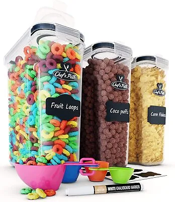 $22.99 • Buy Cereal Containers Storage Set Large Airtight Food Storage BPA Free Dispenser.