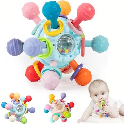 Baby Teething Toys For Babies 3-6-12 Months Sensory Rattle Chew Grasping Toys • £7.12