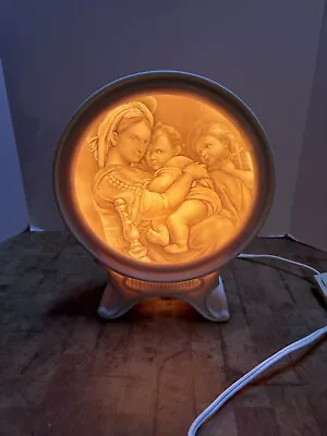 Vintage Madonna And Child Lithophane Lighted Porcelain Art Lamp • $62.50