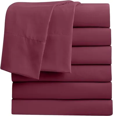 Luxurious 800 Thread Count Egyptian Cotton Flat Sheets - Burgundy Solid • $222.30