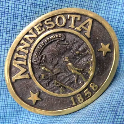 Minnesota 1858 Belt Buckle L'Étoile Du Nord Vintage 80s Heritage Mint RC .TAZ123 • $49.98