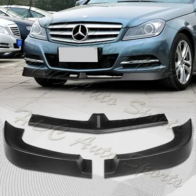 For 2012-2014 Mercedes C-Class W204 Matt Black Front Bumper Body Kit Spoiler Lip • $65.99