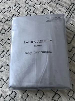 BNWT Laura Ashley Curtains Faux Silk Black Out Steel 64” X 72” • £70