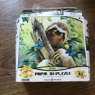 Howard Robinson Prime 3D Jigsaw Sloth Animals 63 Pieces Puzzle Kids Gift Age 4+ • £5.99