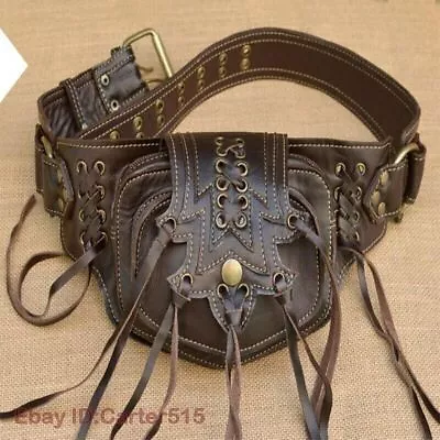 Medieval Gypsy Bohemian PouchBag Viking Pocket Belt Leather Wallet Pirate Shaman • $44.11