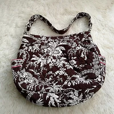 Vera Bradley Purse Shoulder Bag Brown Floral Quilted Magnetic Pocket • $19.13