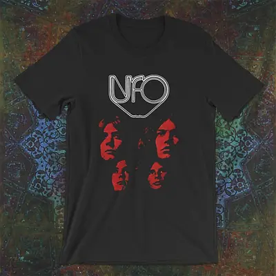 Hot UFO Band Gift For Fans Black T-Shirt Cotton All Size Cotton Black T-Shirt • $16.99