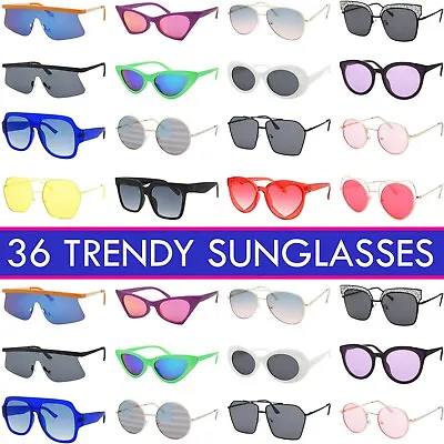 Bulk Sunglasses Wholesale Trendy Womens Lot 36 Glasses Per Bx EXACTLY AS PICTURE • $44.95