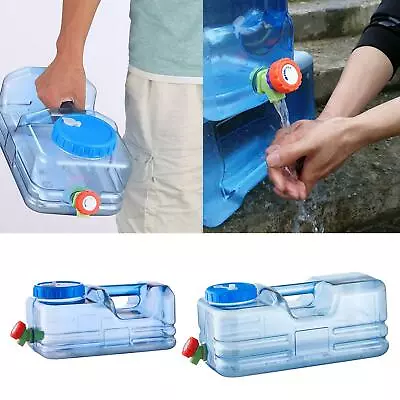 Water Container Bucket W/ Faucet Carrier Jug For Outdoor Camping Backpacking • $29.58