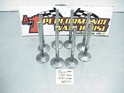 8 Stainless Steel Exhaust Valves 8 MM  - 4.910  Long-1.550  Bead Groove Manley • $40