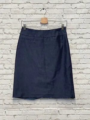 Merona Women's Blue Skirt Size 2 (Actual 28x20) Zipper Lined Cotton Polyester • $13.61