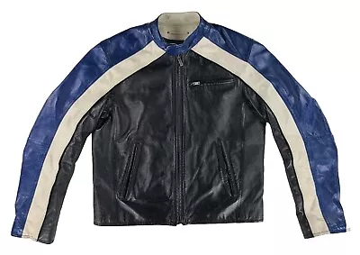 VTG Wilsons Leather M Julian Leather Motorcycle Jacket Cafe Racer Zip SZ Medium • $248