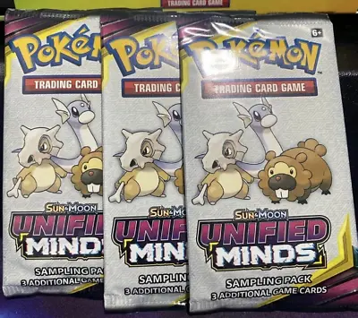 Pokémon Sun & Moon Unified Minds Sampling Pack  - Lot Of 3 • $4.10
