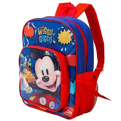 Mickey Mouse Wiggle Giggle Deluxe Backpack Character Boys Blue Children School • £11.99