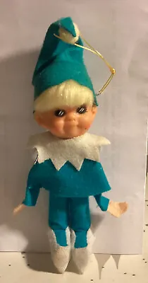 Vintage  Pixie Elf W/ Rubber Face Christmas Ornament Japan Made For Lee Wards • $14.99