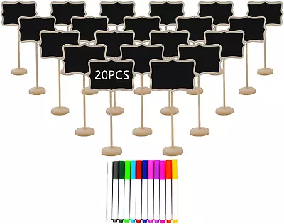 20PCS Wood Mini Chalkboard Sign With Easel Stand Food Labels For Party Buffet  • $19.98