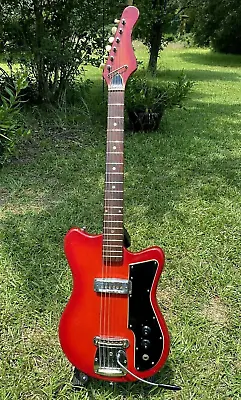 1965-1966 PALMER / TEMPO ONE(?) Matsumoku Double-Cut Red Electric Guitar - NICE • $239.97