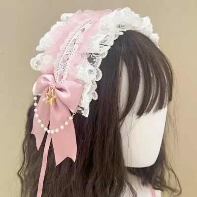 1Pcs Women Cute Lace Gothic Lolita Headband Headdress Anime Maid Cosplay  • $24.57