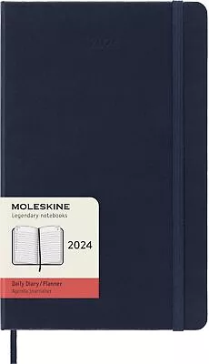 2024 Daily Planner 12M Large Sapphire Blue Hard Cover (5 X 8.25) • $33.34