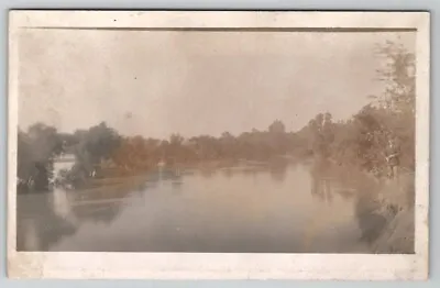 Monroe Ohio RPPC River Scene Man Cliff Edge 1910 To Continental OH Postcard A22 • $19.95