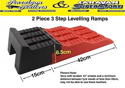 Pair Explore 3 Step Level Levelling Blocks Ramps Caravan Levellers Max 5T ACC606 • $125.50