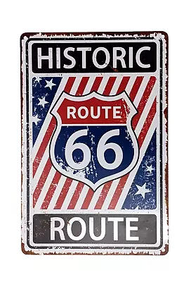 Route 66 Vintage Style Steel Sign 8x12 • $9.99