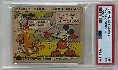 1935 Mickey Mouse Gum Card Type II You're A Great... #45 Walt Disney PSA PR 1 • $129.99