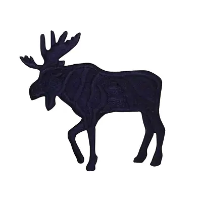 Iron-On Applique Black Moose  2-1/4  Wide X 2-1/4  Tall (5.7cm X 5.7cm) • $2.99