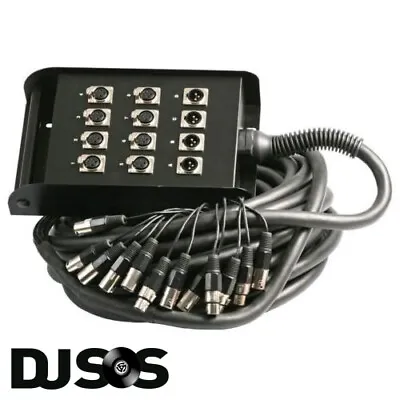 PULSE PLS00322 12 Way 8/4 XLR Multicore Stagebox Stage Snake 15m 8 Send 4 Return • £85.12