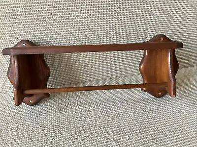 VTG 21” Country  Wooden Wall Shelf W/ Towel Bar • $37.44