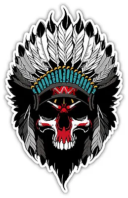 Skull Indian Chief  3m Sticker Red Line Usa Made Truck Vehicle Firefighter Car • $71.99