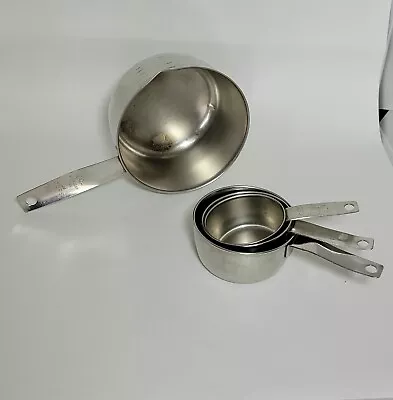 Vtg Lot Of 4 Foley Stainless Nesting Measuring Cups 1/4c 1/3c 1/2c And 2 Cup • $19.99