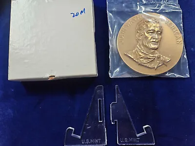 🌟 1979 John Wayne American US Mint Bronze 3  Medal Coin By Frank Gasparro • $29.99