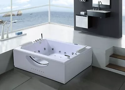 Whirlpool Bathtub Hydrotherapy Hot Tub White 2 Persons 70.8  Double Pump - Bali • $4199