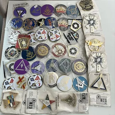 Huge Lot Of Vintage Masonic & Shriner Auto Emblems Freemasons York Rite KYCH #2 • $149.99