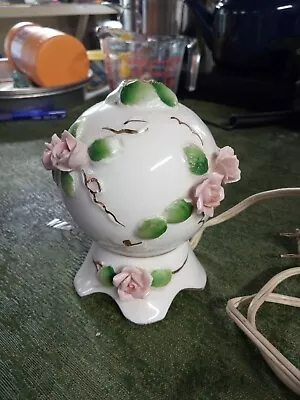 Vintage*I.W. Rice & Co. Night Light Porcelain Hand Painted-Japan 4” • $16.50