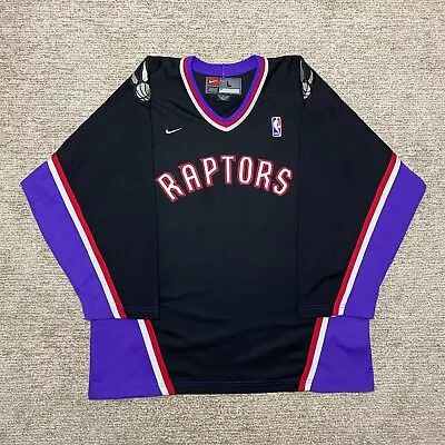 Vintage Toronto Raptors Nike Hockey Jersey Large Black Purple NBA • $101.77