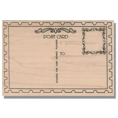 Postcard Back RUBBER STAMP Post Card To Card Postage Stamp 4 X 5 Card Making • $18.75