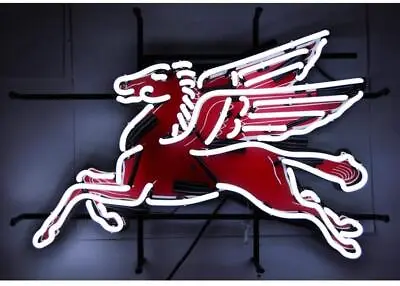 Amy Mobilgas Pegasus Flying Horse Mobil Gas Oil 20 X16  Neon Light Sign Bar • $159.09