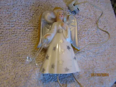 Vintage Noma Christmas Angel Lite Tree Topper Lighted With Wand 7  1950s • $19.99