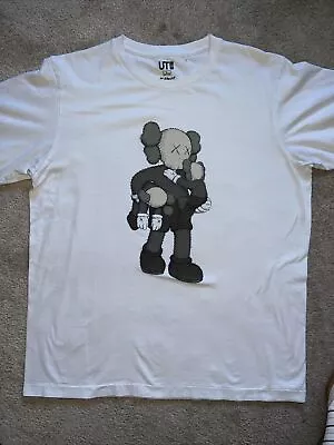 Kaws X Uniqlo Summer 2019 Clean Slate Shirt Size Large L Mens White Companion • $40