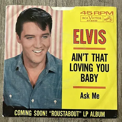 ELVIS PRESLEY Aint That Loving You Baby 45 RCA 47-8440 VG+ Picture Sleeve SWEET! • $20