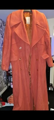 £9.80 • Buy Red Woolen Maxi Smart Coat Ladies Women’s Outdoor Clothing RRP £199 SIZE 14
