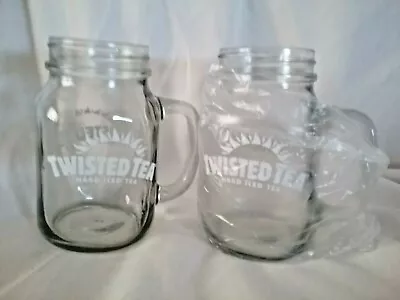 Twisted Tea Hard Ice Tea Mason Jar Style Glass Mug 22oz. NEW Set Of 2 • $26.95